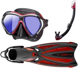 TUSA Paragon - Snorkelset - Metallic Dark/Red