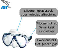 IST Sports Martinique - Snorkelset - Volwassenen - Goede Pasvorm - Ocean Blue-3