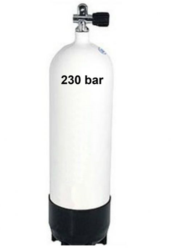 Duikfles 12 ltr Lang - Staal - 230 Bar - Kaal