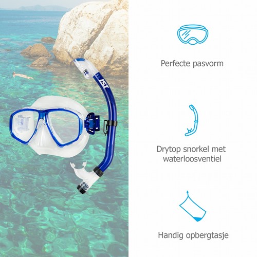 IST Sports Snorkeling Set Dry Top Blue-3