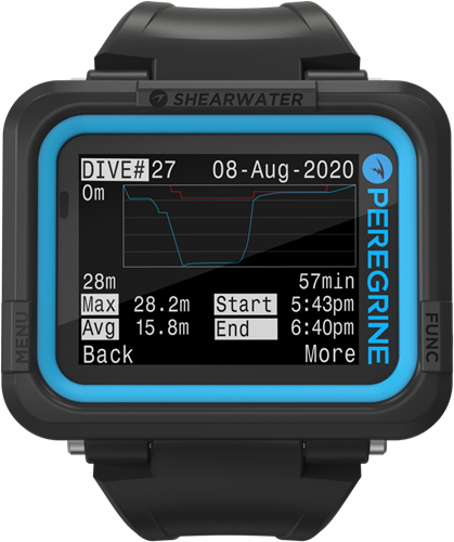Shearwater Peregrine - Duikcomputer - Black/Cyan-2