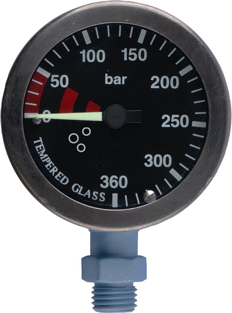 Atlantis Manometer 52mm - 300 Bar - Blue Cerakote Duikwereld