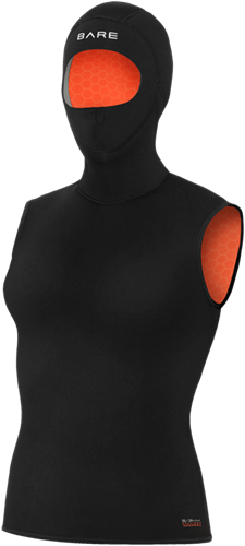BARE Ultrawarmth Hooded Vest - Wetsuit - 5/3mm Neopreen - Dames