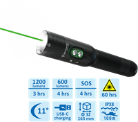 Skywoods Diving D6GL met Laserpointer 1200 Lumen-2