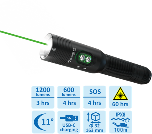 Skywoods Diving D6GL met Laserpointer 1200 Lumen-2