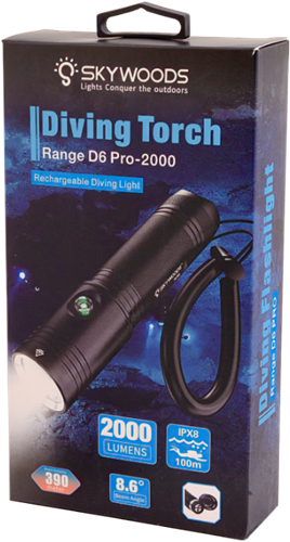 Skywoods Diving D6 Pro 2000 Lumen-3