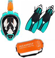 Ocean Reef Aria QR+ Snorkelmasker met DUO Vinnen - Teal