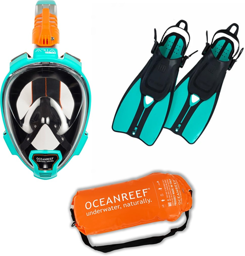 Ocean Reef Aria QR+ Snorkelmasker met DUO Vinnen - Teal