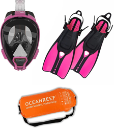 Ocean Reef Aria QR+ Snorkelmasker met DUO Vinnen - Roze