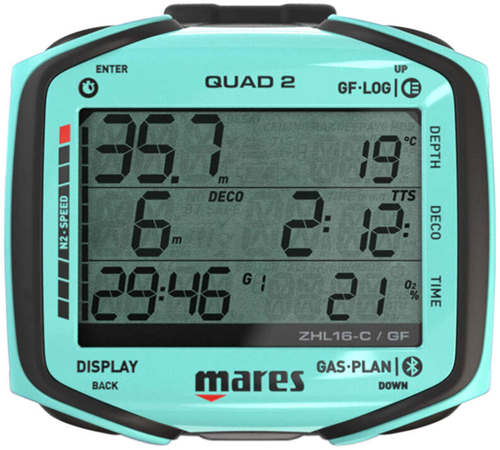 Mares Quad 2 - Duikcomputer - Aqua Blue-2