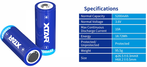 XTAR Batterij 26650 - 5000 mAh-2