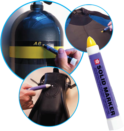 Markeerstift voor duikmateriaal - Geel-2
