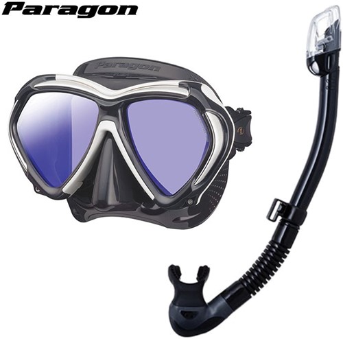 TUSA Paragon met Hyperdry Elite II snorkel - Premium snorkelset - Black/White
