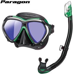 TUSA Paragon met Hyperdry Elite II snorkel - Premium snorkelset - Energy Green