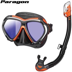 TUSA Paragon met Hyperdry Elite II snorkel - Premium snorkelset - Energy Orange