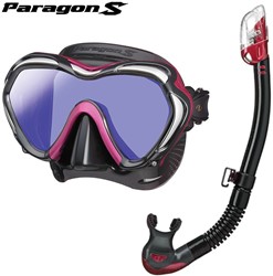 TUSA Paragon S met Hyperdry Elite II snorkel - Premium snorkelset met doorlopend glas - Rose Pink