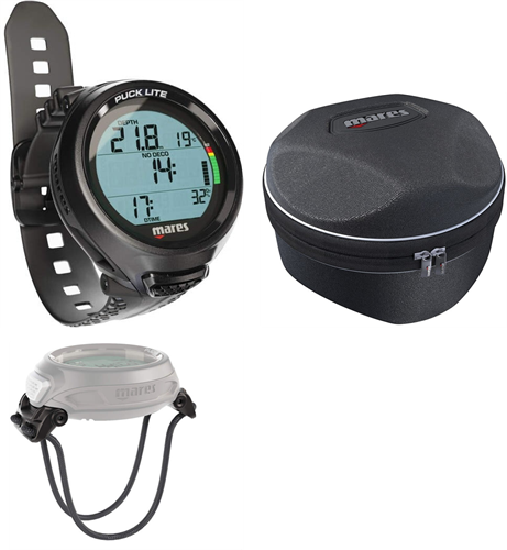 Mares Puck Lite met Bungee Mount en Shell Round case