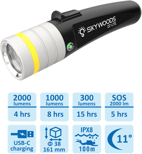 Skywoods Diving D7 Lite 2000 Lumen-3