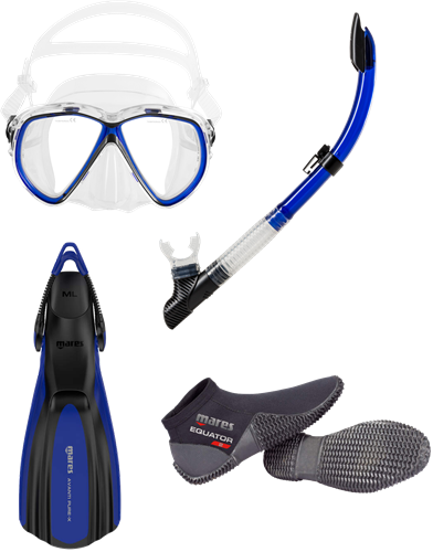 Snorkelset met Masker, Snorkel, Vinnen en Laarsjes